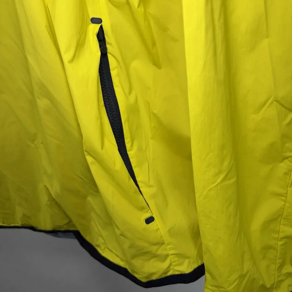 Greyson Newago Pac Lite Hooded Jacket Mens Large Yellow 1/4 Zip Packable Golf